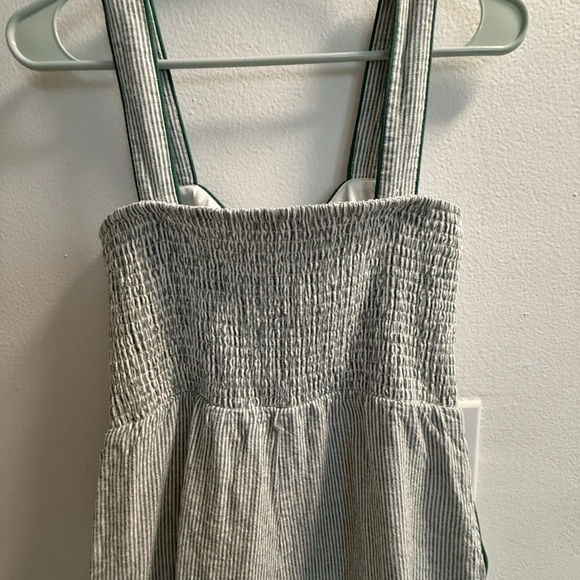 Caroline Constas Green-Trim Striped Cotton Romper - Picture 5 of 14